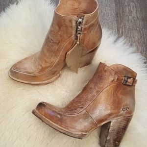 Bed Stu Distressed Cobbler Series Tan Ankle Boots